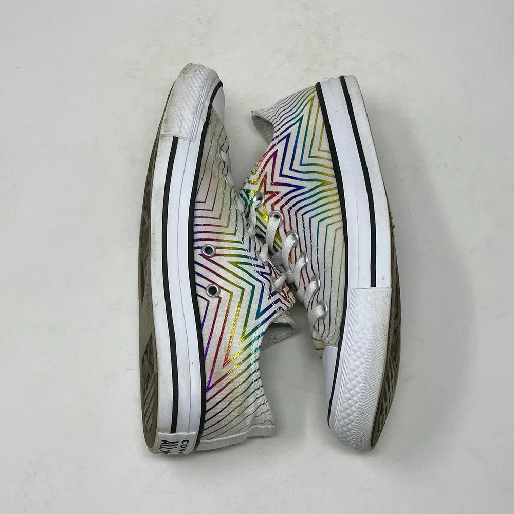 Converse All Star Sneakers Rainbow Star Women's 8 White 8.2.4:I.8.3